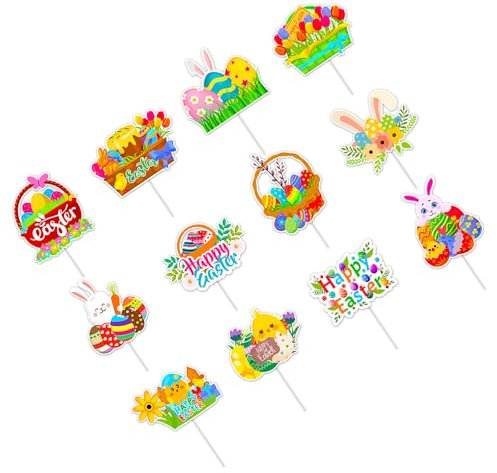 12/24 piezas para decoración de tartas, decoración de magdalenas, adorno para decoración de tartas de cumpleaños y bodas