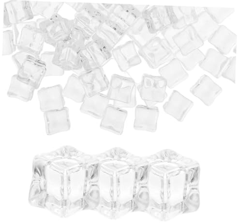 GOOHOCHY 50pcs Acrylic Fake Ice Cubes Reusable Decorative Ice for Photography Weddings Vase Fillers and Seasonal Decorations Lightweight Shatterproof Design