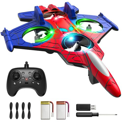 Motivekit Spider Mini Drone, Foam Remote Control Airplane for Kids | 2.4GHz Remote Control, LED Lights, 360° Stunt Flips and Rolls, Easy to Fly