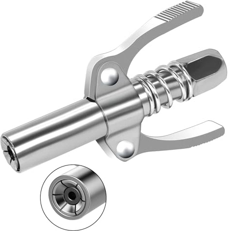 Fettpresse Mundstück,Kupplung für fettpresse,10000 PSI Doppelgriff Coupler | für Fettpresse Verriegelungszange Fettpresse Kupplung Passend für Standard M6/M8/M10/M12/M14