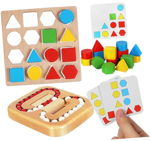 BCOATH Holz-puzzle Senioren Geometrische Denkspiele mit Rotierenden Kugeln Kognitive Gedächtnisförderung Tragbare Gehirntrainer Gedächtnisspiele für Ältere Erwachsene