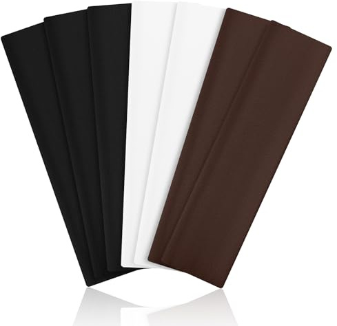 Pannband Dam Sport, 7 Stycken Tunna Elastiska Hårband med Halkskydd, Mjuka Hårband för Yoga Fitness Löpning (Svart, vit, brun)