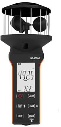 Gettimore Digital Handheld Anemometer with Type-C Charging, 0.3-30 m/s Wind Speed Meter with LCD Display for Outdoor Sports, Navigation and Mountaineering