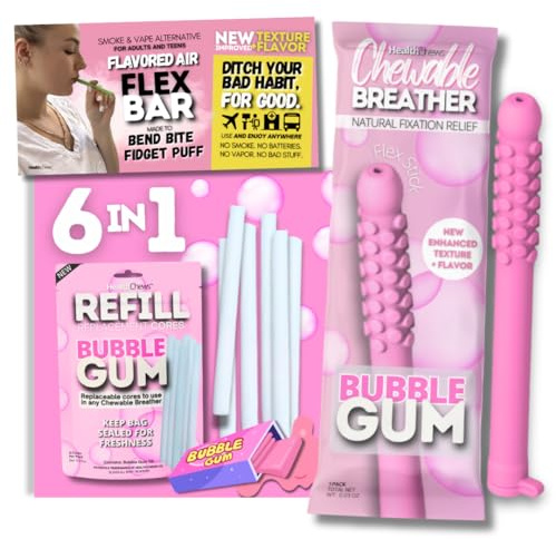 Sensory Fidget Stick, Re-usable, Portable Re-usable, Bad Habit Replacement (Bubble Gum - Value Pack)