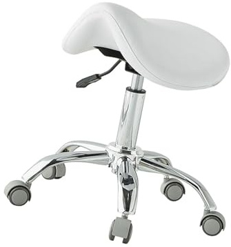Ergonomisk sadelpall med hjul, justerbar höjd 49–64 cm, 200 kg bärkraft, rullstol för hem kontor butik salong