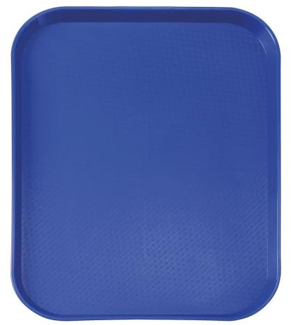 HENDI Vassoio da portata, piccolo, rettangolare, multiuso, vassoio da servizio, da cucina, per fast food, per servire cibo e bevande, 265x345x(H)20mm, blu, polipropilene