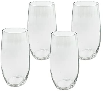 schone 360ml - Set of 4 Highball Drinking Glasses - Premium Tall Tumblers - Ideal Drinking Glasses for Water, Juice, Shake, Smoothie, Beer and Cocktail