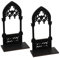 Luxshiny Wall Sconce Candle Holder: 1 Pair Gothic Style Wall Mount Rustic Candle HoldersGothic Wooden Holders 20cm - Vintage Tabletop Decor for Home, Church & Cafés - Christmas & Wedding Decoration