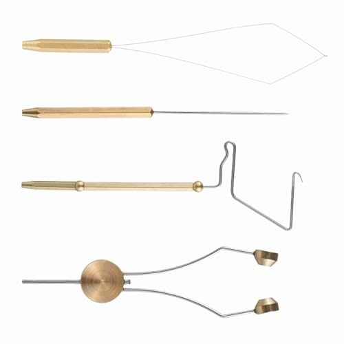ERYUE Set di Morse per Legare Mosche Bodkin con Finitura a Frusta per Appassionati di Pesca, Kit da 6 Pezzi (Kit da 4 Pezzi)