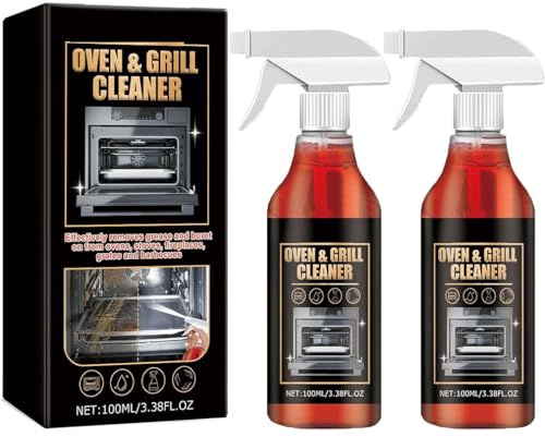 Oven And Grill Cleaner, Stovetop Cleaner, Oven & Grill Cleaner Spray, Heavy Duty Oven And Grill Cleaner Spray, Oven Cleaner Kit, Grill & BBQ Cleaner Spray, Heavy Duty Degreaser for Oven Rack (2PCS)