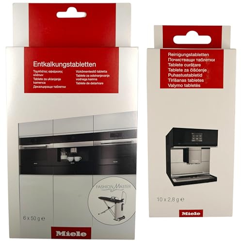 Miele Avkalkningstabletter och Rengöringstabletter för Helautomatiska Kaffemaskiner, Espressomaskiner, 6 Avkalkningstavar och 10 Rengöringstavar