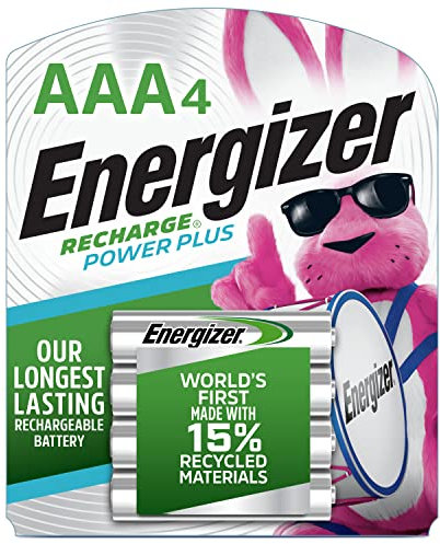 Energizer Rechargeable AAA Batteries, Recharge Power Plus Triple A Battery Pre-Charged, 4 Count