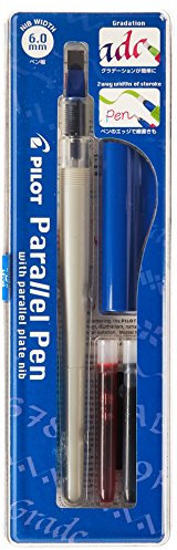 Pilot Parallel Pen Schönschreibfüller-Set mit roten und blauen Tintenpatronen, 6,0 mm Feder (90053)