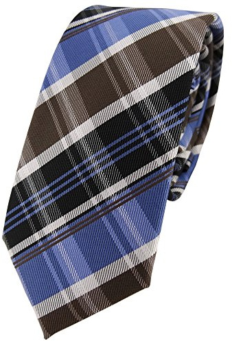 TigerTie - schmale Designer Krawatte in gestreift gemustert - Binderbreite 6 cm