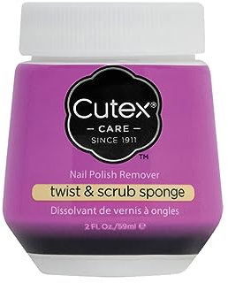 Cutex Twist & Scrub Sponge Rimuovi Smalto Professionale Unghie Nail Remover Solvente Jar Formato Viaggio in Barattolo, Rimozione Semplice e Veloce, 59 Millilitri