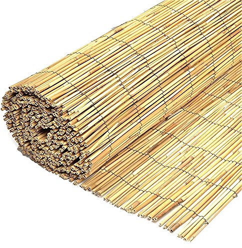 Wilsons Direct Natural Peeled Reed Fence Wooden Garden Screen Fence Fencing Privacy Panel Roll (1.8m x 4m)