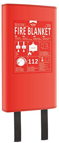 ELRO FB1800 Fire Blanket Hardcover 1,8m x 1,2m Conforms to EN1869 1,2 m, White