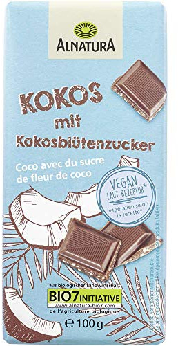 Alnatura Bio Vegane Schokoladenalternative mit Kokosblütenzucker, 100g