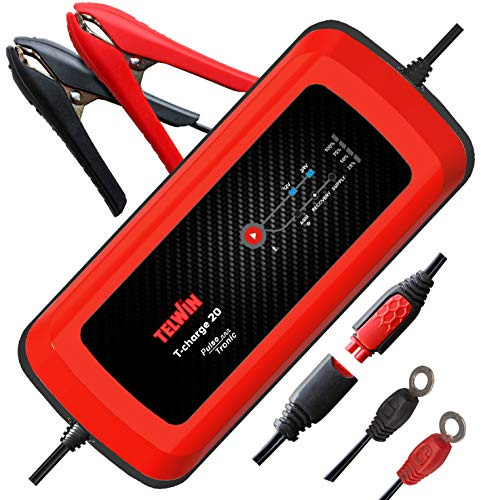 Telwin T-Charge 20 Chargeur de batterie et Dispositif de Maintien de Charge Électronique Multifonction