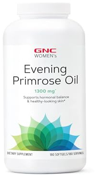 GNC Women's Evening Primrose Oil (EPO) 1300 mg | Supports Hormonal Balance, Immunity, Healthy Skin and Heart Health | Daily Vitamin | 180 Softgel Capsules