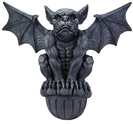 Ebros Large Oxford Manor Gothic Winged Warden Gargoyle Crouching On Ledge Decorative Wall Decor Plaque Hanging Pediment Sculpture 20Wide Medieval Renaissance Gargoyles Cathedral Themed Accent