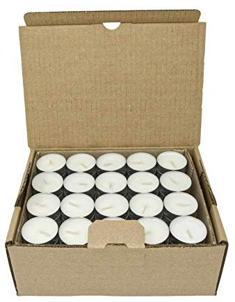 Coraz Home - Pack of 80 Natural Tealights – 8-Hour Burn Time Each Tea Light – 100% Soy White Wax – in Aluminium Cup Candles Friendly to The Environment – Lead & Paraffin & Plastic Free