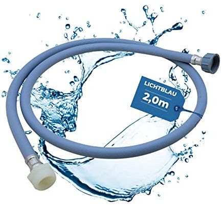 Lichtblau extensión tubo de suministro lavadora lavavajillas tamaño conexión 2 m I Rosca 3/4 pulgadas I Elongación manguera de entrada de agua aplicación universal independiente del fabricante