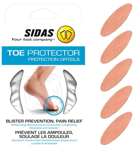 Sidas Toe Protector, Set di 5 protezioni in gel per le dita dei piedi, allevia il dolore, previene le vesciche, taglia unica