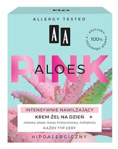 AA | Aloe Vera Rosa | Intensiv feuchtigkeitsspendendes Tagescreme-Gel | Lang anhaltende Feuchtigkeitszufuhr | Stärkt das natürliche Mikrobiom | dermatologisch getestet | 50ml