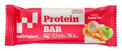 NUTRISPORT Barretta proteica | Integratore Alimentare | Alto contenuto proteico | Supplemento per Atleti | Gusto Yogurt E Torta Di Mele | 24 unità