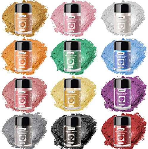 Edible Glitter for Cocktails and Cakes, 12 Colors x 5g Food Grade Shimmer Luster Dust Edible Set, Food Glitter for Drinks Cookies Chocolate