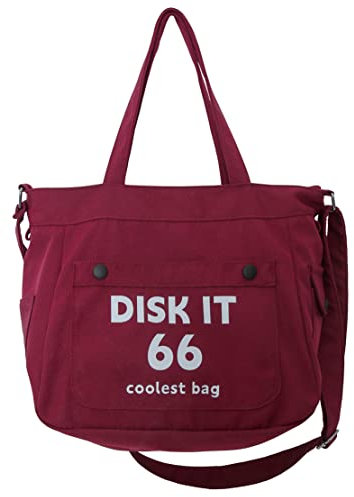 POPOTI Bolso Bandolera Mujeres, Bolsas de Hombro Mano Nylon Impermeable Totalizador del Monedero Mochila Escolar Portátil Billetera Multifuncional Crossbody Bag (Rojo)