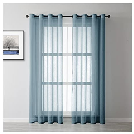 Aotiwe Küchengardinen Modern Zweiteilige, Gardinen für Küche Einfarbig Navy Blau Polyester 2 Stücke 132X160cm