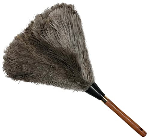 (New) Alta Dusting Products 16 Premium Soft-Floss Ostrich Feather Duster with Stained Wooden Handle. Our Best Duster