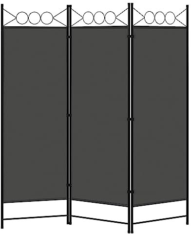 WOLTU Paravent 3 Teilig 167 x 172 cm, Raumteiler klappbar freistehend Sichtschutz, Raumtrenner innen Outdoor Garten Balkon Büro, Dunkelgrau