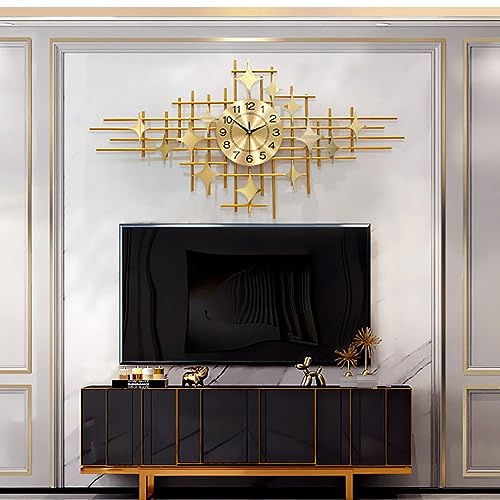 HAODING Moderne Wanduhren, 3D Kreative Wanddekoration Aus Metall Hängende Skulptur Dekorationen Wanddekoration Moderner Luxus Wandkunst Für Arbeitszimmer Wohnzimmer Schlafzimmer 100cm X 50cm