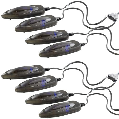 infactory Elektrische Schuhwärmer: 4er-Set elektrische Schuhtrockner mit UV-Licht (UV Licht Schuhe, Schuhwärmetrockner, Desinfektion)