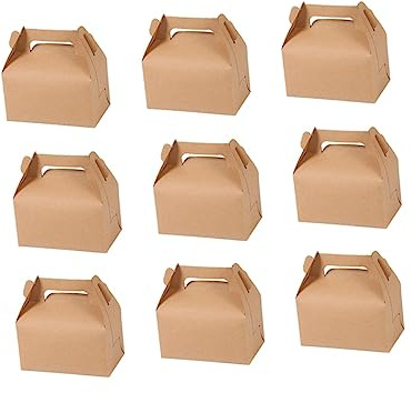 CAXUSD 10 Portavasos De Lona ​​Cestas A Granel De Cartón para Alimentos para Tostadas Cajas De Magdalenas De Navidad Día De La Bolsa De Almuerzo para Celebrar Platos De Papel