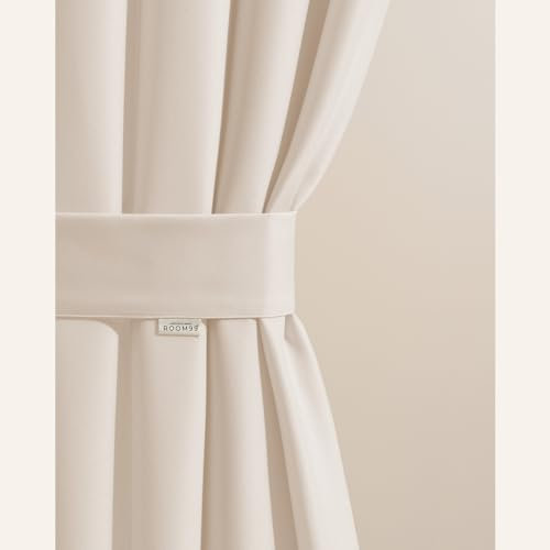 ROOM99 Fermatenda per tende 8 x 120 cm (larghezza x lunghezza), fascia decorativa per tende, tenda da esterni, color crema chiaro