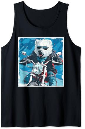 3.Bär ,Motorrad biker Rocker Moped Motorroller Eisbär Tank Top