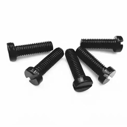 AYYSSM 300/500Pcs Black Steel Slotted Cheese Head Screws Slotted Grooving Screw M2-M8(20mm,M6 (100Pcs))