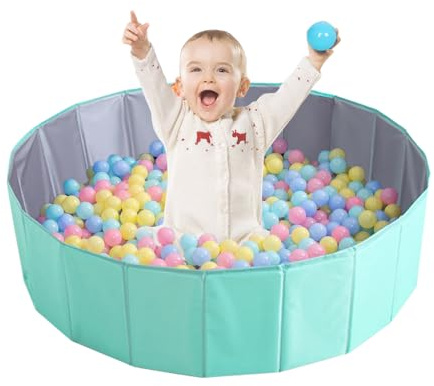 Mineup Ball Pit, 80CM Foldable Baby Ball Pit, Kids Play Ball Pool, Portable Ocean Ball Pit, Playhouse Playpen Ocean Ball Pool for Baby Toddler Boys Girls Indoor Outdoor Nursery Baby Playpen (Blue)