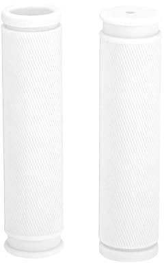 TUCKBOLD Bike Handlebar Grips Covers 125mm Long Lightweight White | Bicycle End Grip Protector, 1 Pair