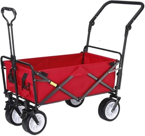 ENWYTE Chariot Pliant Chariot à Main Pliable avec Freins Chariot de Courses 100KG avec Roues Tout Terrain Extra Larges et Frein Poignée Réglable et Sac de Couverture Chariot de Camping 220L for Pique-