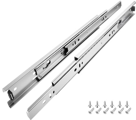 Schubladenschienen 400mm, 15 Paar (30 Stk.) Kugelauszug, 35mm Nut Schubladenauszug, Vollauszug Schubladenführungen mit Montageschrauben, Schubladen Schienensystem belastbar bis 35kg