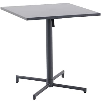 METRO Professional Mesa de Bar Plegable Aveiro, Acero, 70 x 70 cm, Mesa de Exterior con Base Apilable, Cuadrada, Gris Oscuro