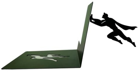 Tefexer Figurines créatives de super-héros étagère à livres en métal rangement de livres présentoir ornement de bureau accessoires de bureau base de support pour livres debout