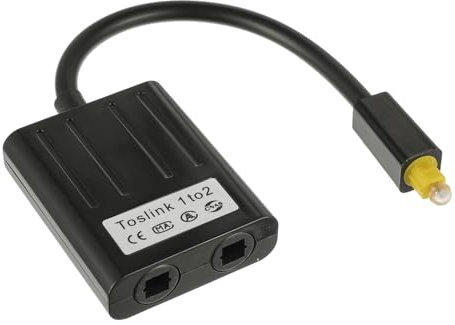 EPLZON Toslink Splitter 1 in 2 Out, Adattatore per cavo audio fibra ottica, Cavo splitter ottico per TV, DVD, amplificatore, soundbar