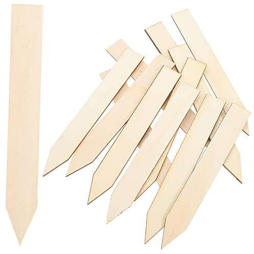 Toddmomy 50pcs Wooden Plant Labels Garden Markers for Outdoor Plants Signs for Nursery Pots Greenhouses Flower Shops Easy to Insert Pointed Design