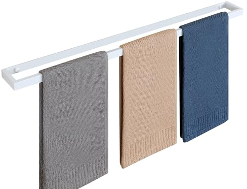 SAYAYO Handtuchhalter Weiß 70cm Handtuchstange Edelstahl Badetuchhalter | Handtuchstange mit Bohren Gästehandtuchhalter Wandmontage für Badezimmer und Küche